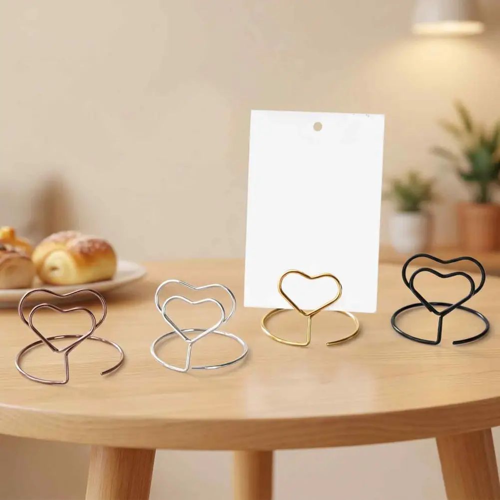 Heart Shaped Place Card Stands 20pcs Hollow Heart Table Number Holders Love Heart Place Card Stands Metal Photo for Weddings
