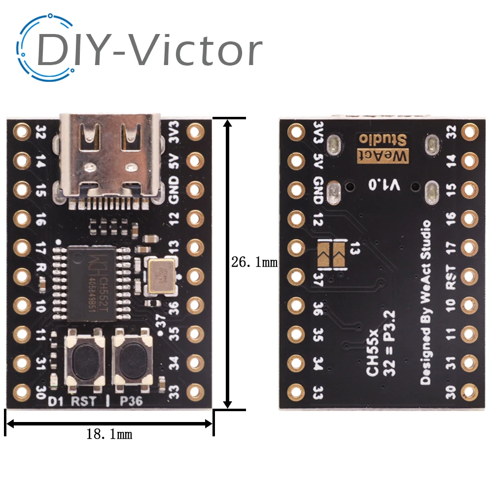 CH552 Mini Core Board Type-C USB Learning Development WCH MCS51 For Arduino 51 Minimum System Board