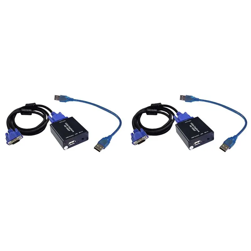 M51K-2X VGA To USB Adapter Converter With Audio And Video Capture Card 1080P Drive-Free High-Difinition Picture Quarity