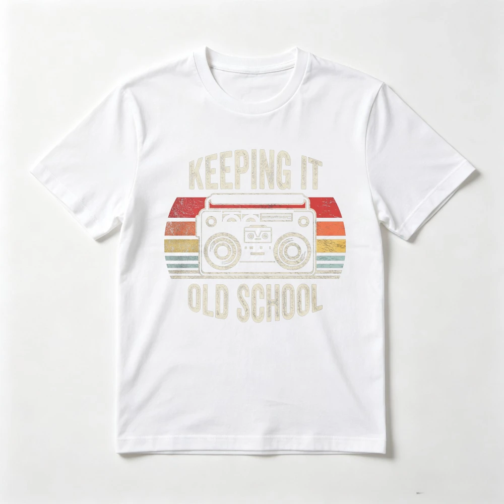 Keeping It Old School Retro Sound Recorder Music T Shirt Summer Casual Fashion Loose Harajuku Man Women Breathe Comfort Tees