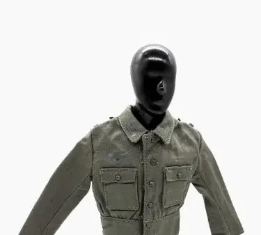 Männliche Actionfiguren im Maßstab 1:6, grauer Pullover, WWII, Deutschland, Armeeuniform, Oberteile, langärmeliges Mantelmodell für 12-Zoll-Soldatenkörperpuppe