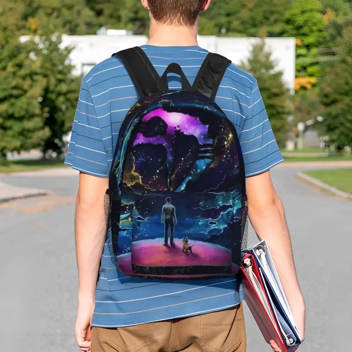 Zeds Frequency Trippy Galaxy Backpacks, Teenager Bookbag, Casual Students School Bags, Travel Rucksack, Initiated Bag, Large Capacity