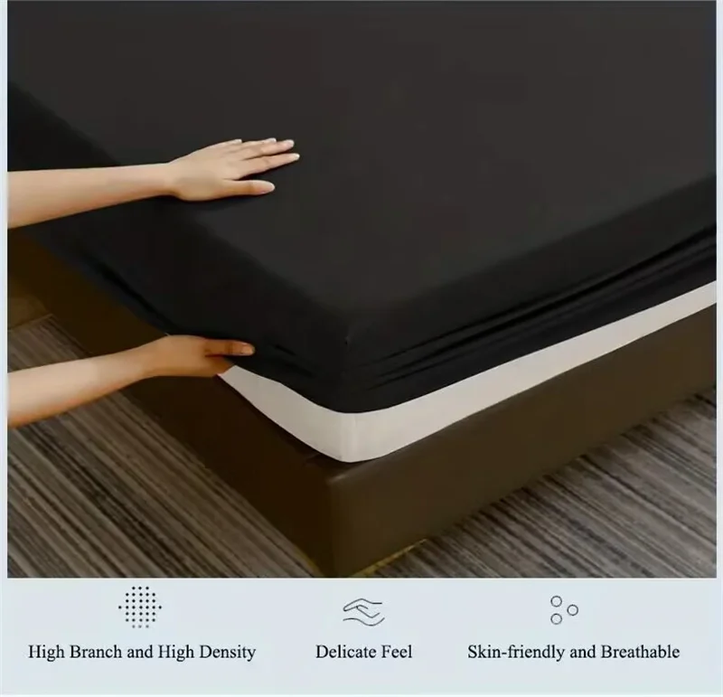 100% Waterproof Mattress Cover Protector Adjustable Non-slip Bed Fitted Sheet With Elastic Band for King Queen 90/140/160/200