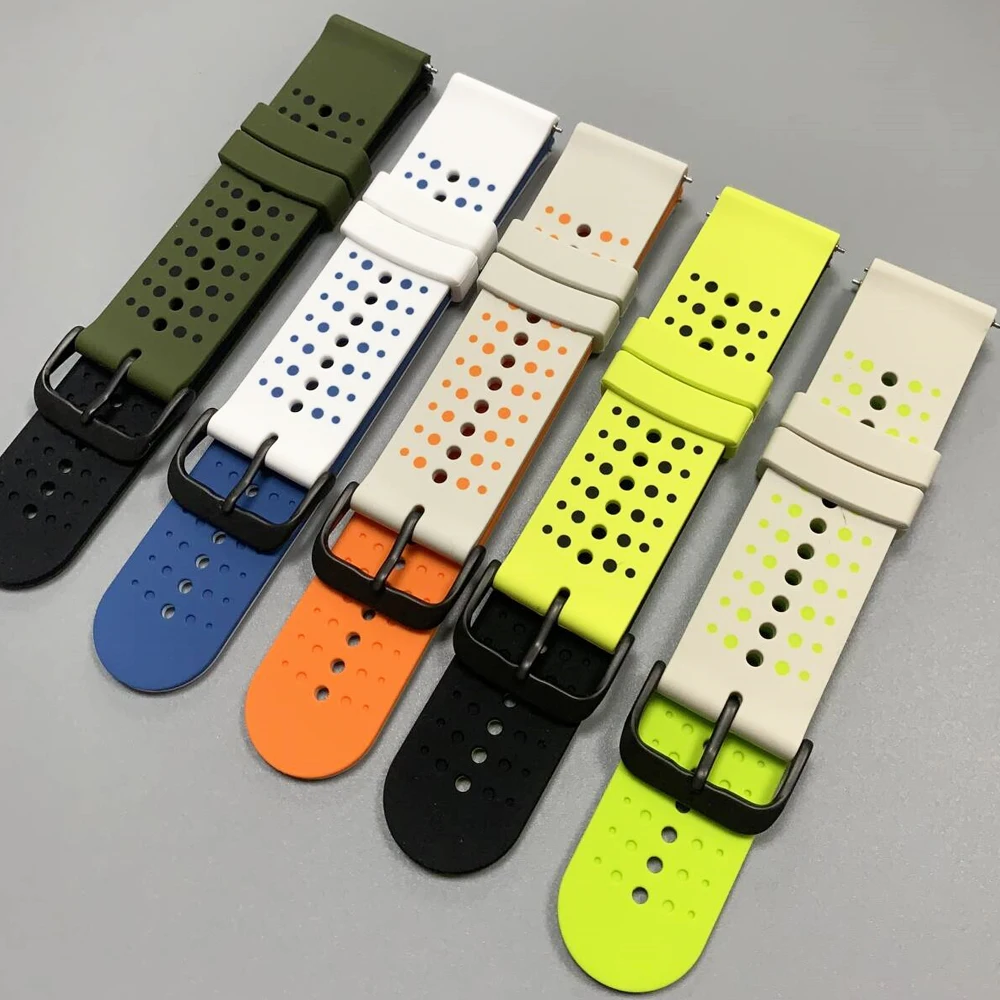 22 مللي متر سيليكون تنفس حزام ل TicWatch S2 E2 GTH 2 GTW GTX Pro 3 GPS 2020 الساعات ل COROS PACE 3 الرياضة سوار ناعم