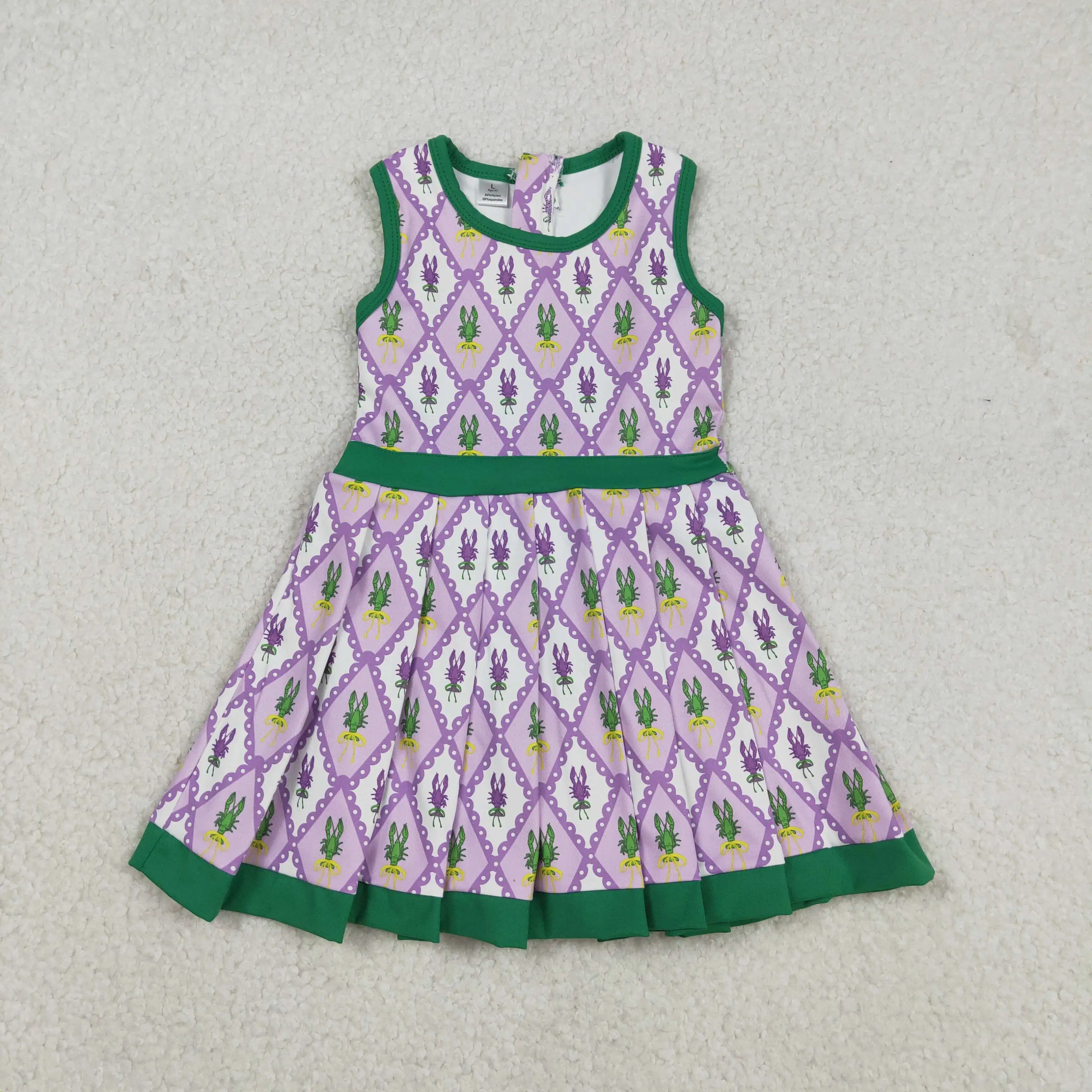 

z1210-13 GSD2868 girl dresses baby girl clothes yoga purple sleeveless Dress Wholesale Boutique kids clothes girl