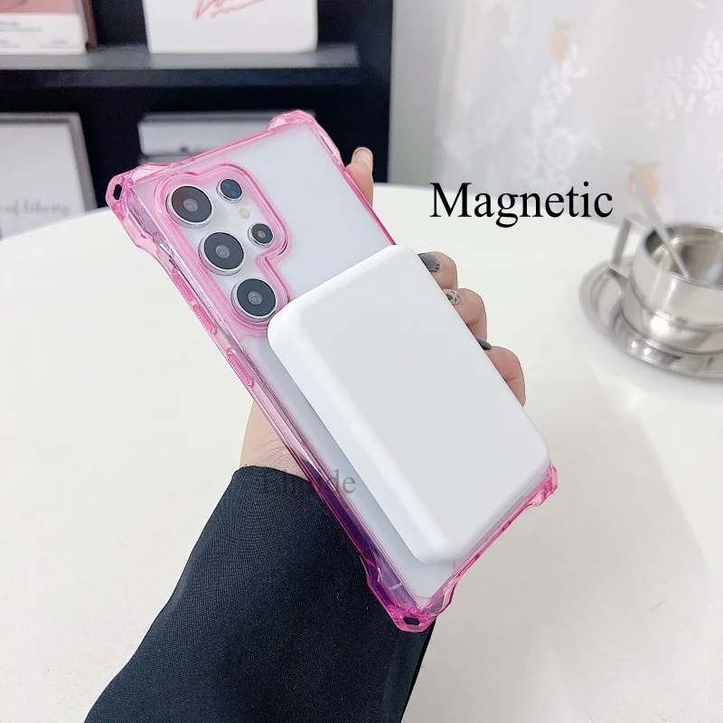 เคสโลหะแม่เหล็กพร้อมสายคล้องคอสำหรับ Samsung Galaxy A56 A36 A16 A55 A35 A15 S25 S24 S23 S22 Ultra Plus FE