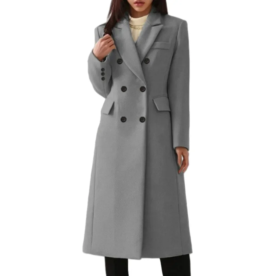 

Polyester Fabric Independent Station Owner Style Autumn Winter Long Woolen Women's Coat Large Size Eight Colors Eight Sizes