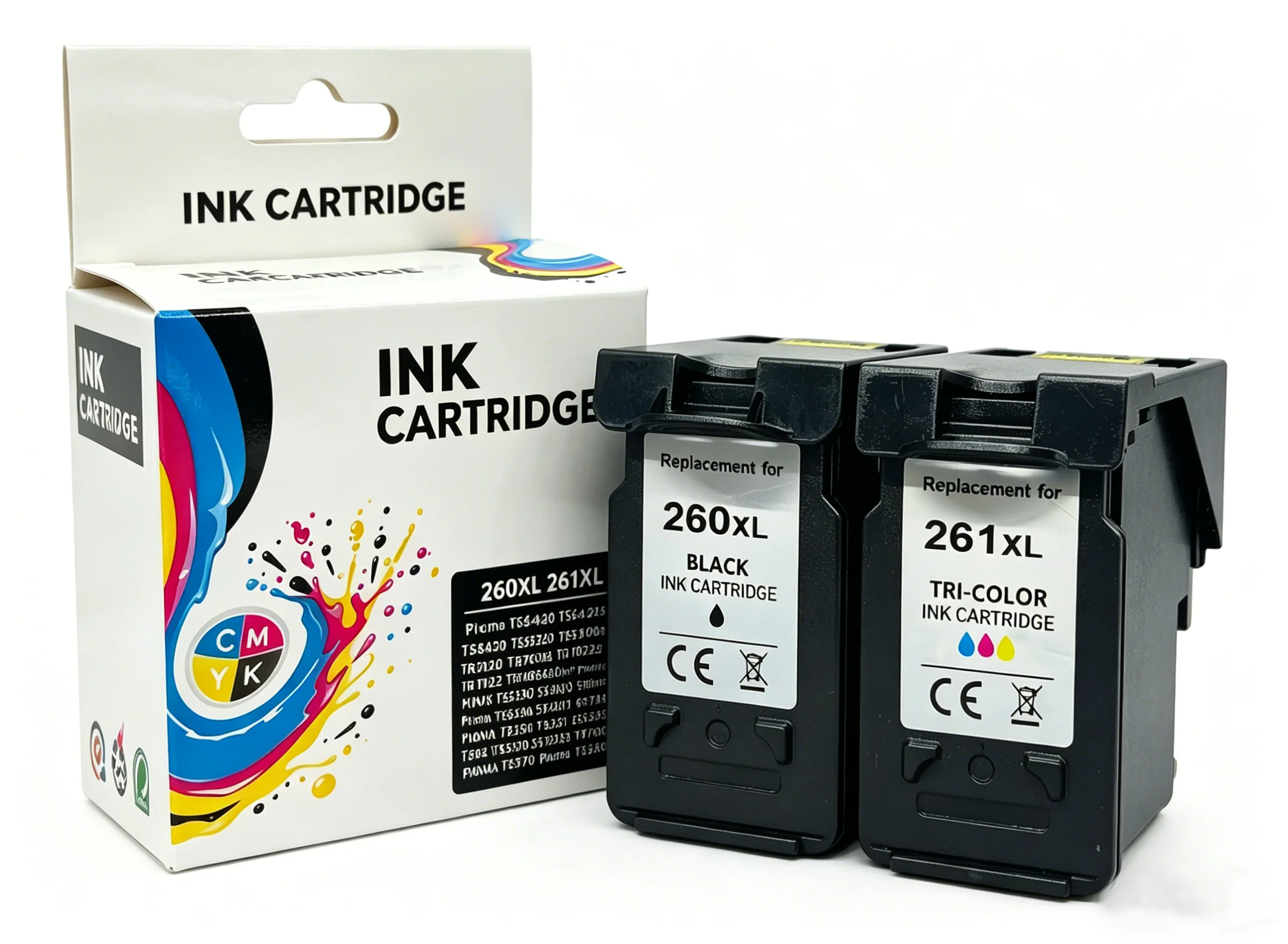 

260XL 261XL Color Ink Cartridge Replacement for PG260 CL261 XL Ink Cartridge compatible for TR7020 TR7020a TR7022 TS6420 TS6400