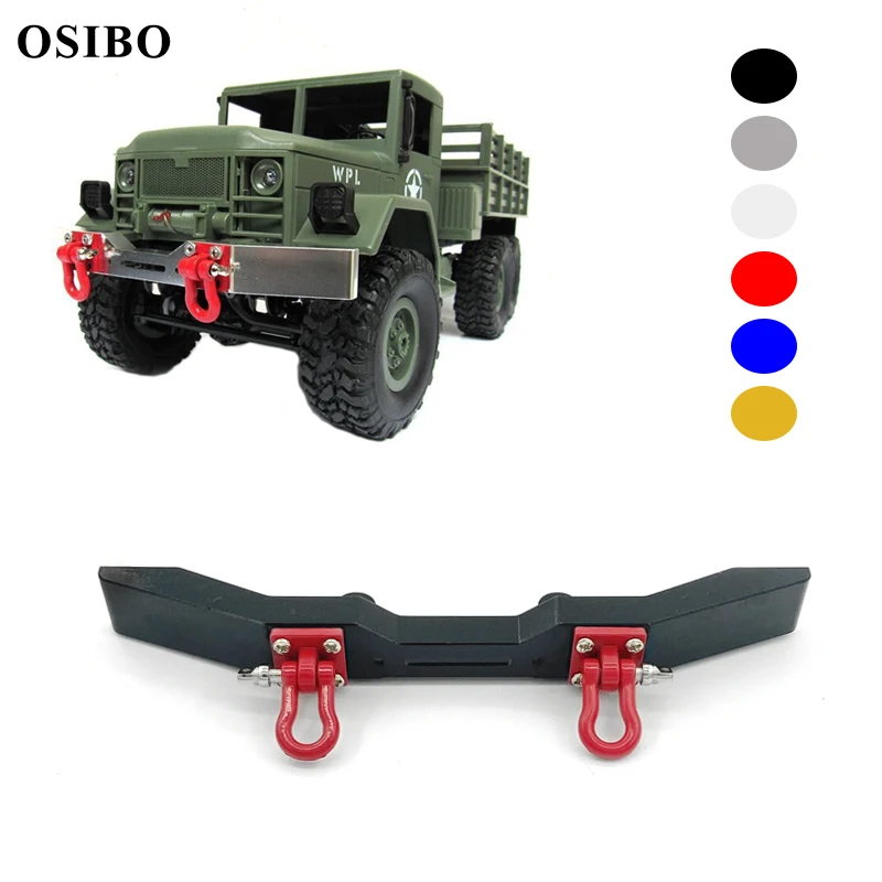 WPL B14 B-14 B16 B-16 B24 B-24 B36 B-36 Q60 Q61 Metal Front Bumper with Tow Hook 1/16 RC Military Truck 4WD 6WD Upgrade Parts 