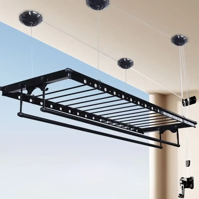 Heavy-duty hand-cranked drying racks can easily handle large amounts of clothing and bedding
