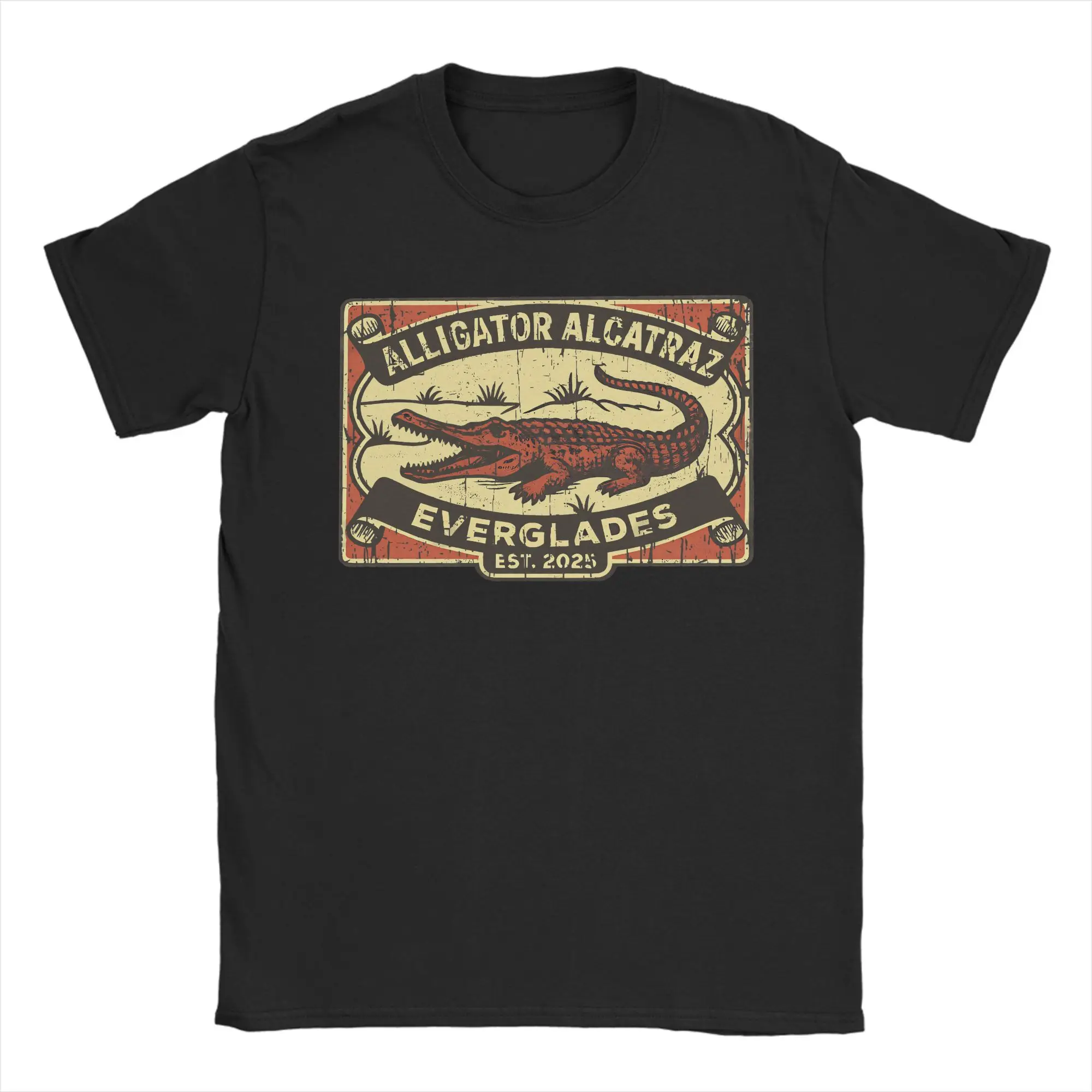 

Cartoon Alligator Alcatraz T Shirt Beach Hipster T Shirts Men Cotton O-Neck 4XL 5XL 6XL Clothing Short Sleeve Y2K Funny Tshirt