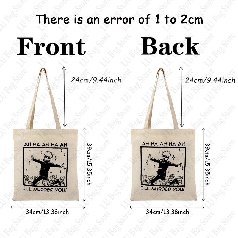 Cartoon Tendência Padrão Tote Bag, Casual Canvas Shopping Bag, Viagem Armazenamento Shoulder Bag, Quadrinhos Popular Elementos, Engraçado