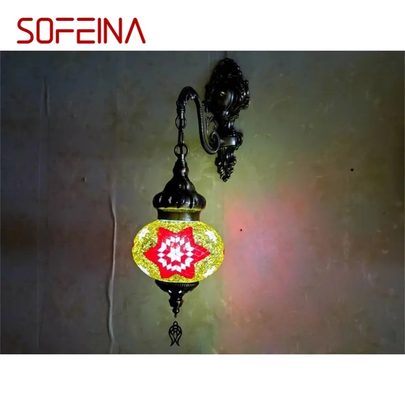 SOFEINA Exotic Retro Wall Lamps Creative Indoor Decorative For Home Living Room Hotel  Corridor Bedroom