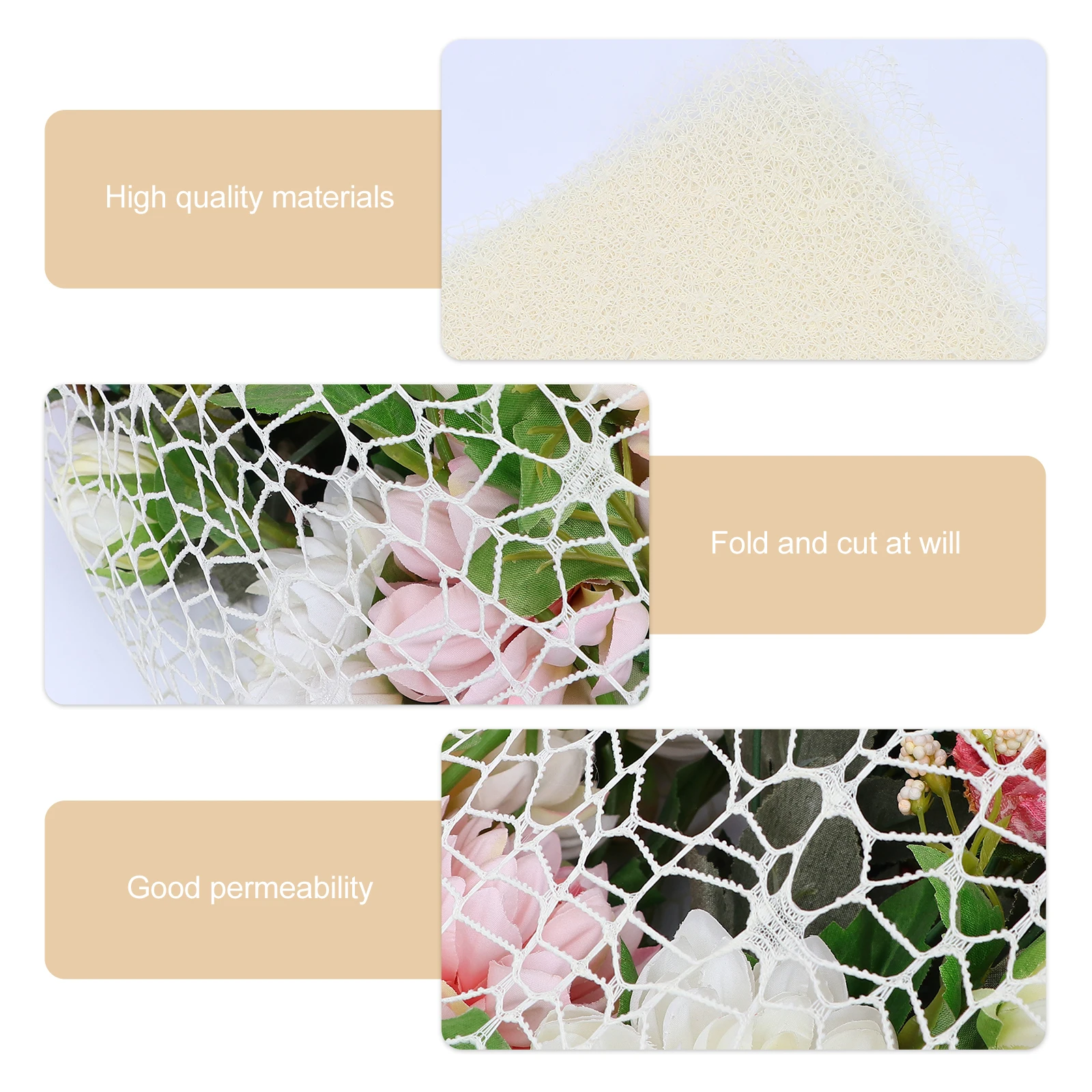 

Flower Jacquard Mesh Wrapping Paper Floral Bouquets Wedding Decoration Pack Gift Packaging Elegant Hollow Out