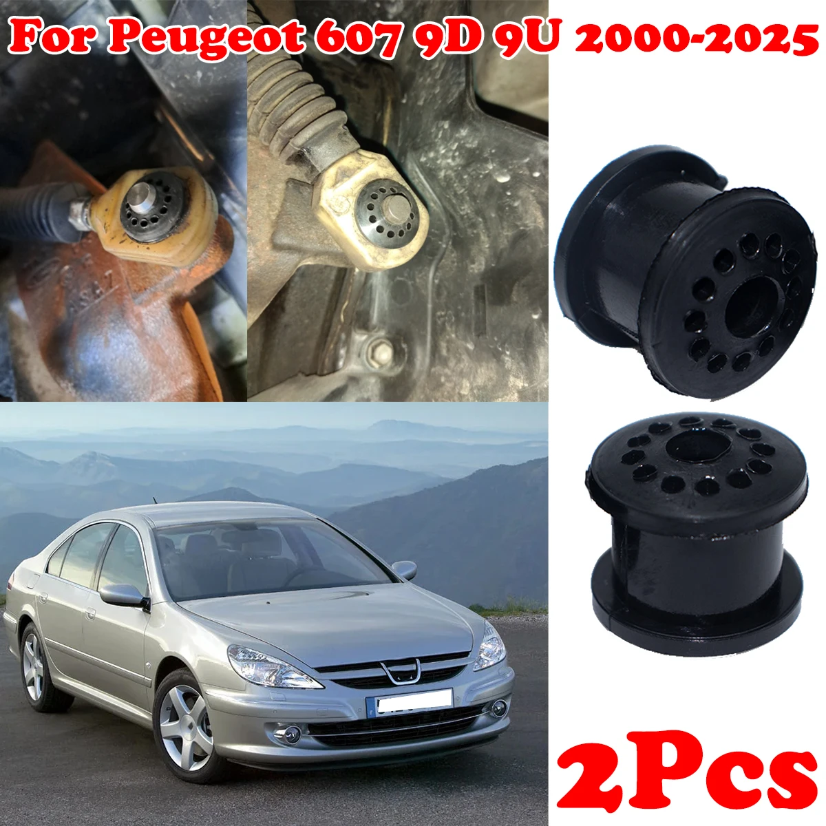 

2pc For Peugeot 607 9D 9U 2000-2025 Gearbox Cable Linkage Rubber Bushing MT 5Speed Shift Lever Assembly Repair Replacement Parts