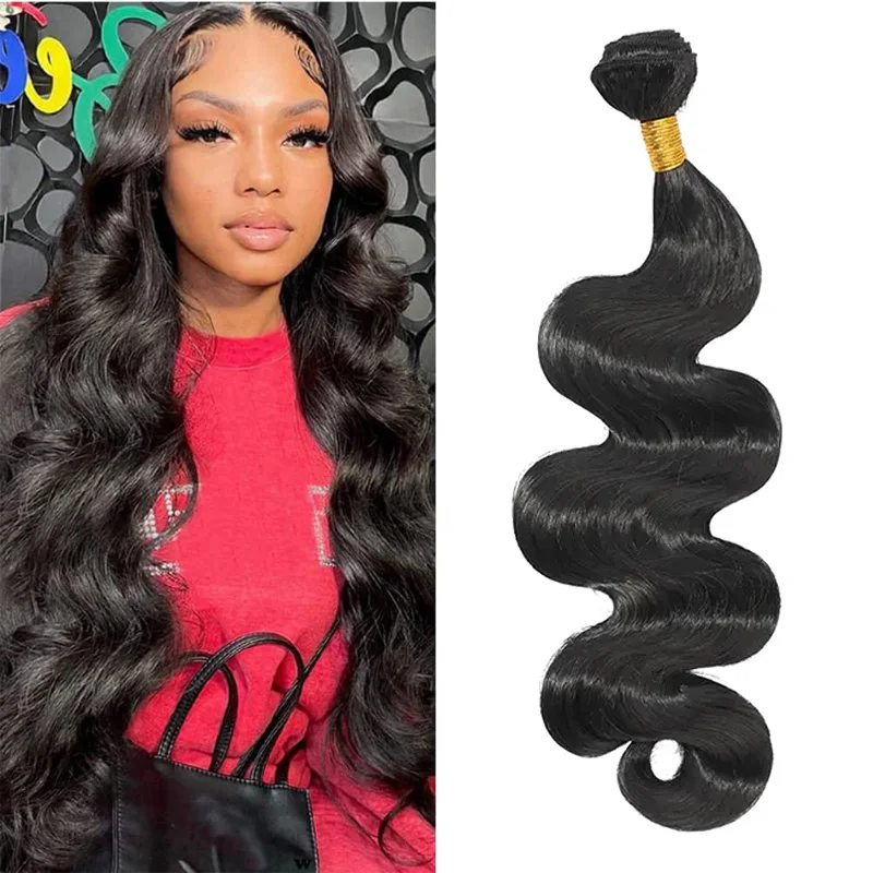 30 32 inch Brazilian Water Wave Body Wave Raw Virgin Remy Doule Drawn Wholesale Natural Tissage Human Hair Weave Bundles