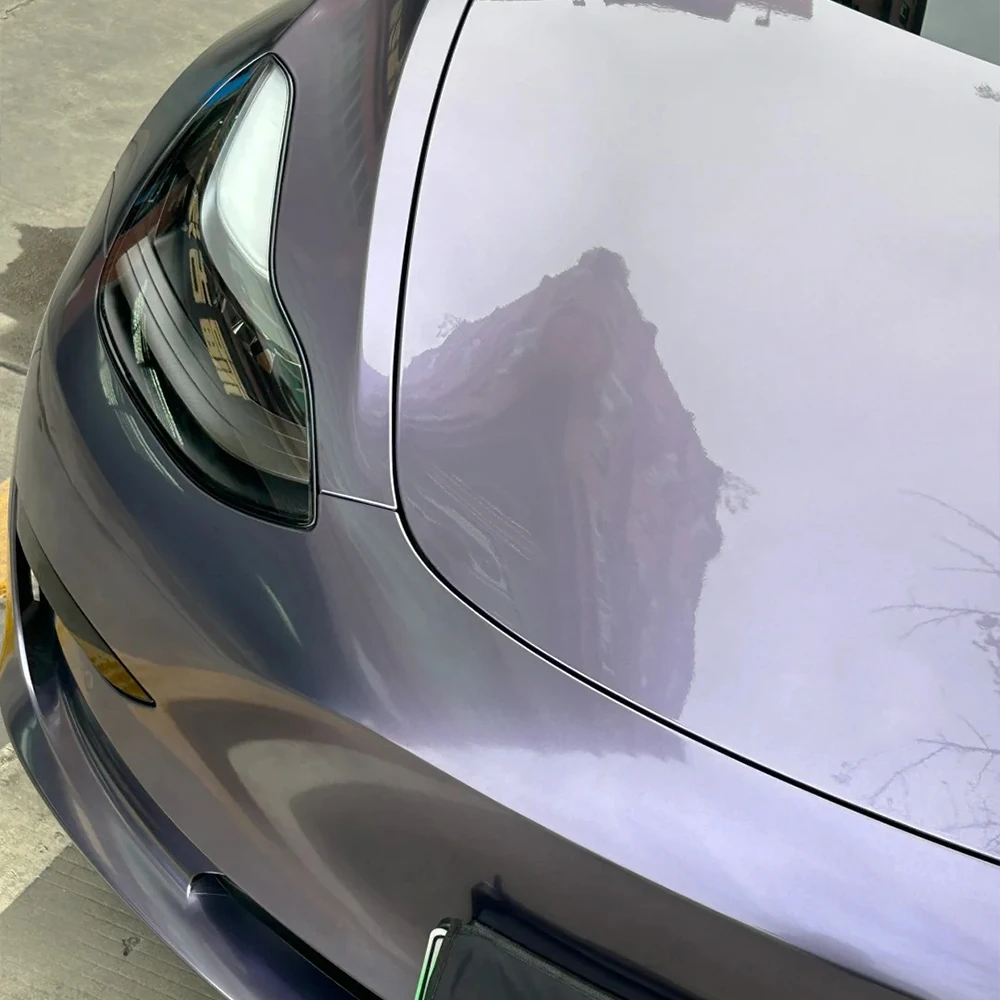 

Car Sticker Grey Violet Metallice Car Wrapping Film PET Sticker Bubble Free Auto Decals Car Accessories Exterior Interior