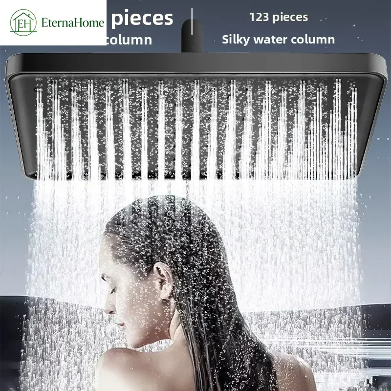 11 Inch Square Rain Shower Head High Pressure Overhead Shower 123 Nozzles Large Top Spray Universal 1/2