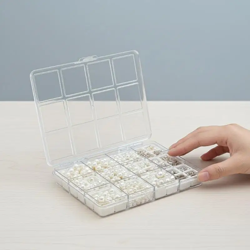48 Grids Nail Accessories Storage Box Stackable Plastic Organizer Compartment for Jewelry Beads Small Tools Home Office