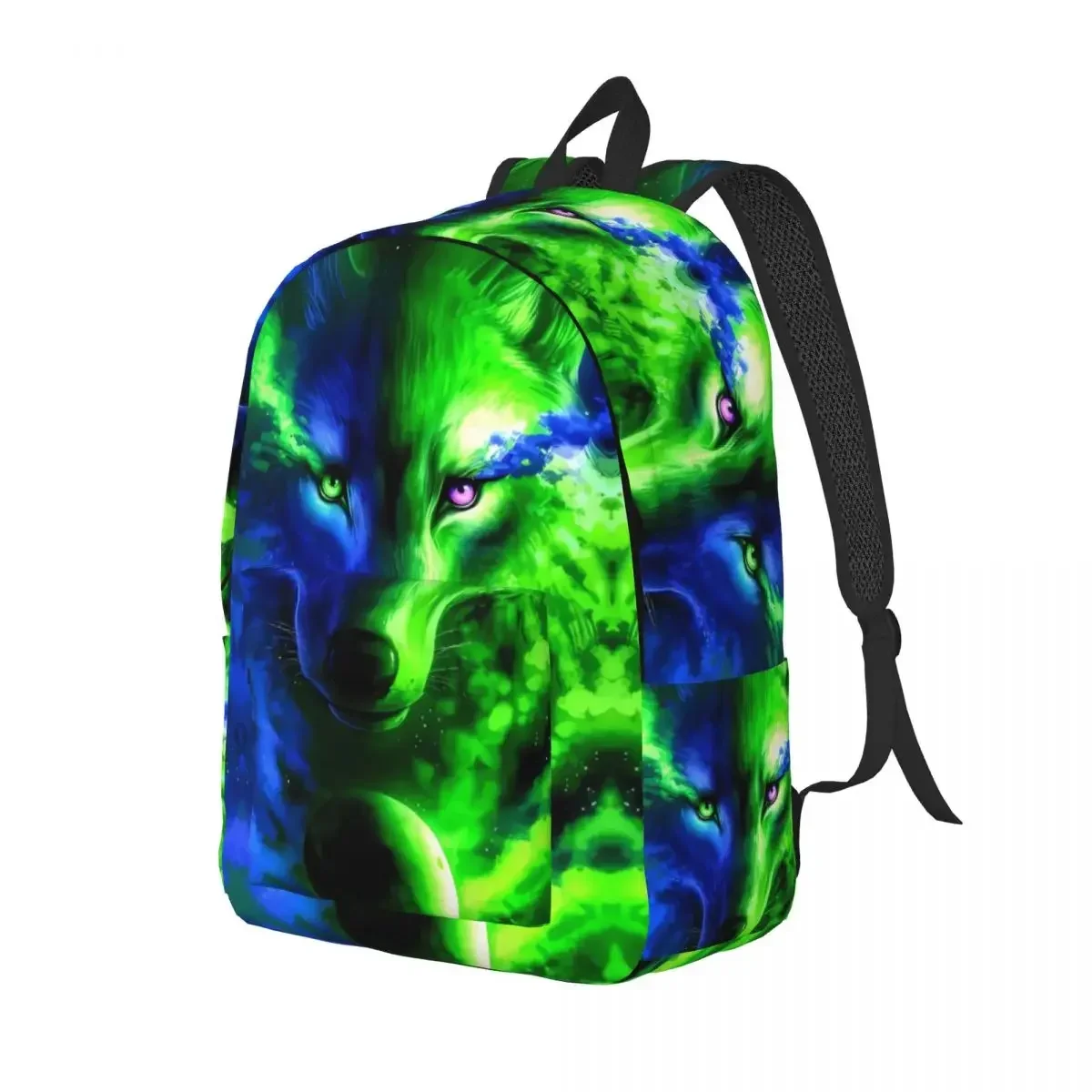 Cooler Galaxy Wolf Rucksack Tier Coole Rucksäcke Männliches Reisemuster Schultaschen Robuster Rucksack für Outdoor-Reisen