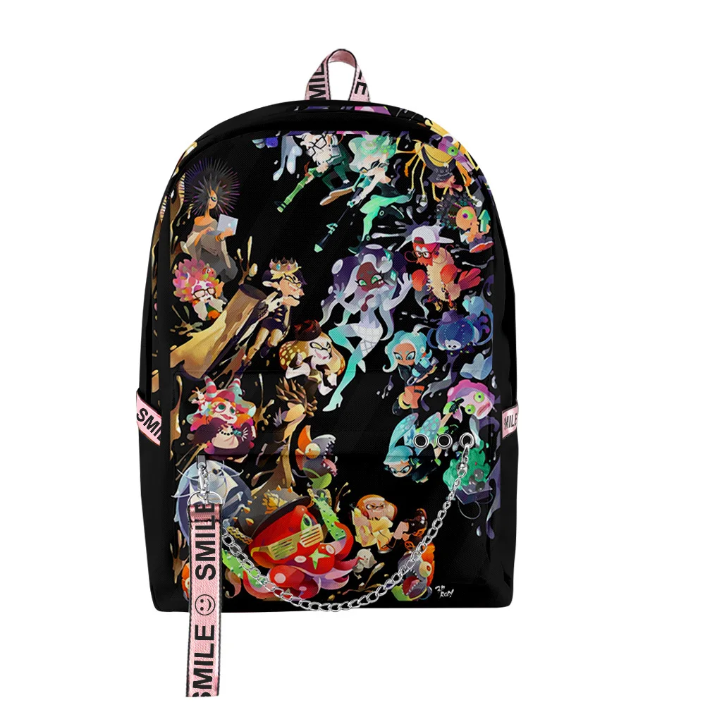 New In Splatoon 3 Backpacks Streetwear Zipper Pack Boy girls Backpacks Fashion Rucksack Children Schoolbag Cosplay Travel Bag