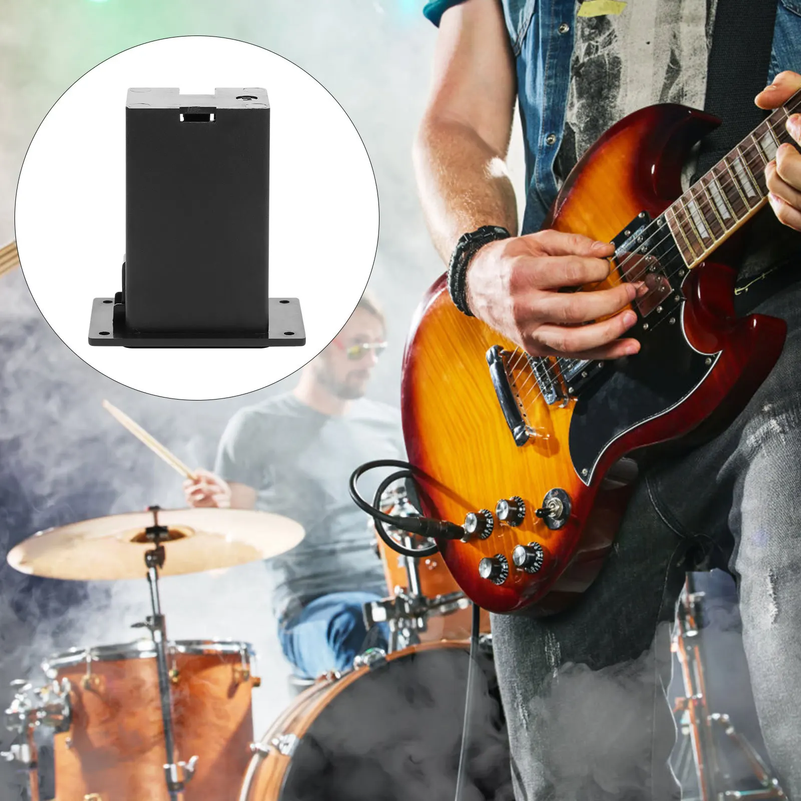 

3Pcs Guitar Pickup Container 9V Durable Material Drawer Design Easy Use Guitar Enthusiasts Bass Pickup Holder