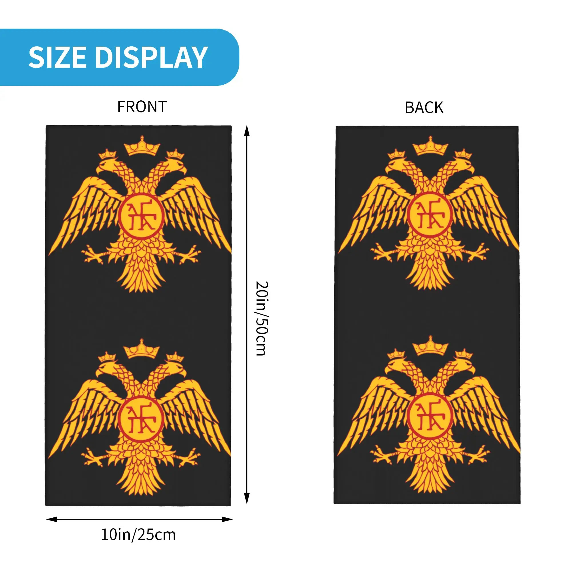 Byzantine Imperial Eagle Winter Headband Neck Warmer Women Men Hiking Camping Tube Scarf  Face Bandana Gaiter