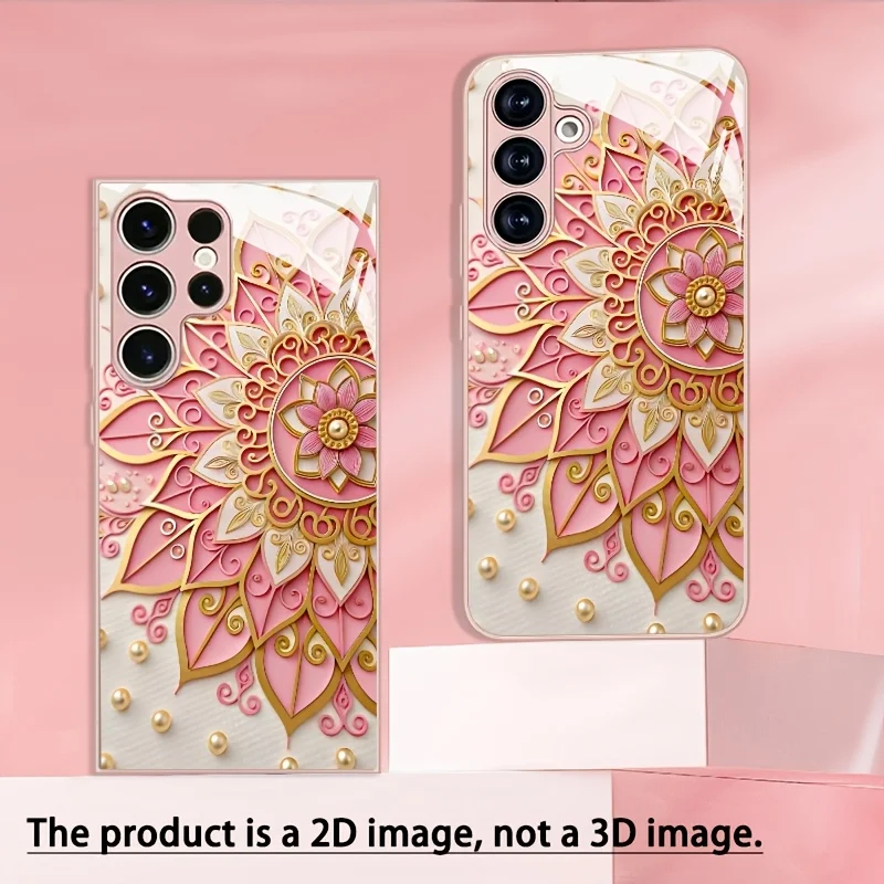Pink Lotus Totem Phone case s26 ultra case Glass phone case for Samsung Galaxy s26/s25/s24/s23/s22 Ultra FE Plus A17 A16 A07 A26