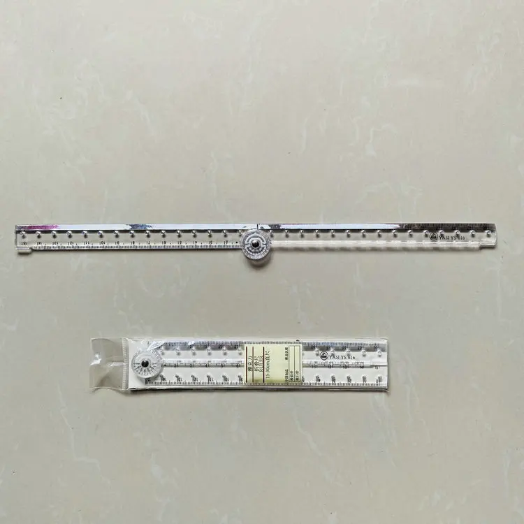 Transparent Foldable Acrylic Straight Ruler Simple Scale Plastic Measuring Drawing Ruler for Student School Stationery