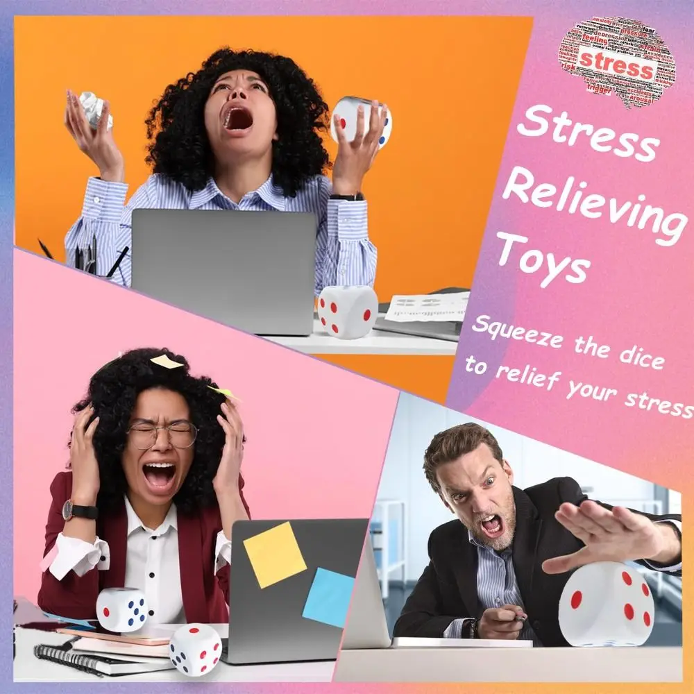 

3,1-дюймовая большая настольная игра с мячом для снятия стресса, чтобы получить ваш счастливые цифры, пенопластовые игральные кости, мягкие игрушки, снятие расслабления, снятие стресса, тревоги