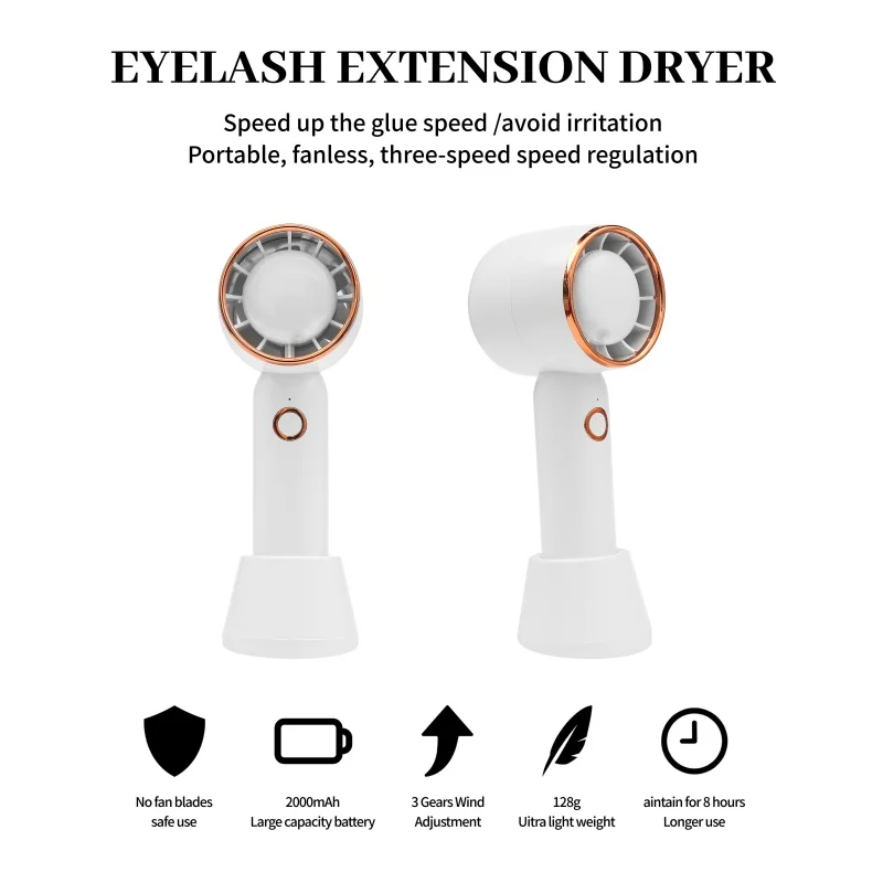 Charging Eyelashes Dryer Plant False Lashes Bladeless Fan Grafted Eyelashes Dedicated for Women Beauty Makeup Tools