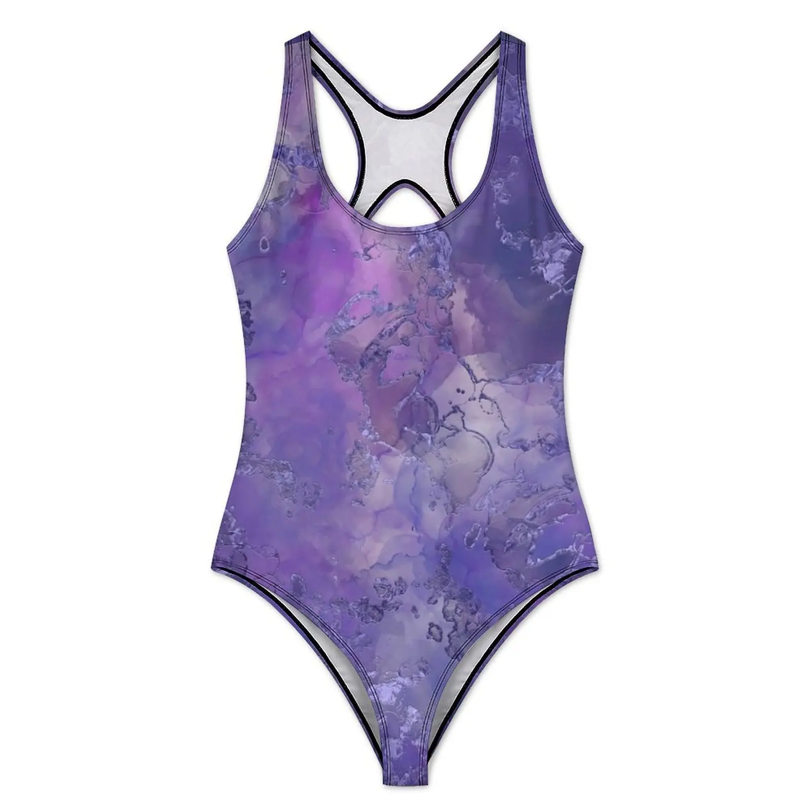 Marble Ink Swimsuit Stained Glass Push Up Swimwear One-Piece Holiday Swim Bathing Suit Bodysuit Sexy Graphic Beachwear Plus Size