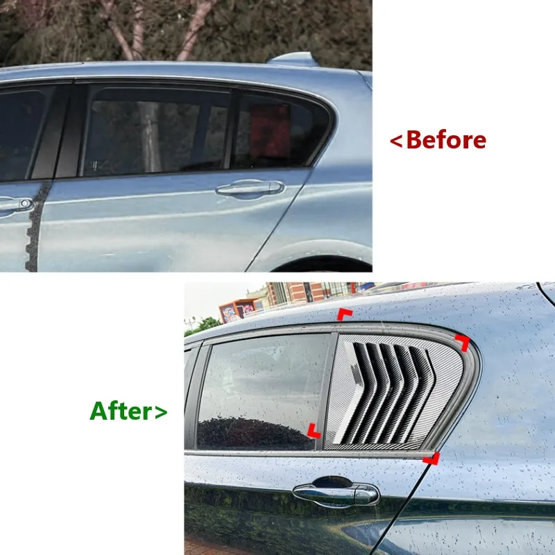 Car Rear Window Louver Trim Cover For BMW 1 Series F20 118i 120i 2011-2019 Rear Shutter Side Triangular Body Kit Car Accessories
