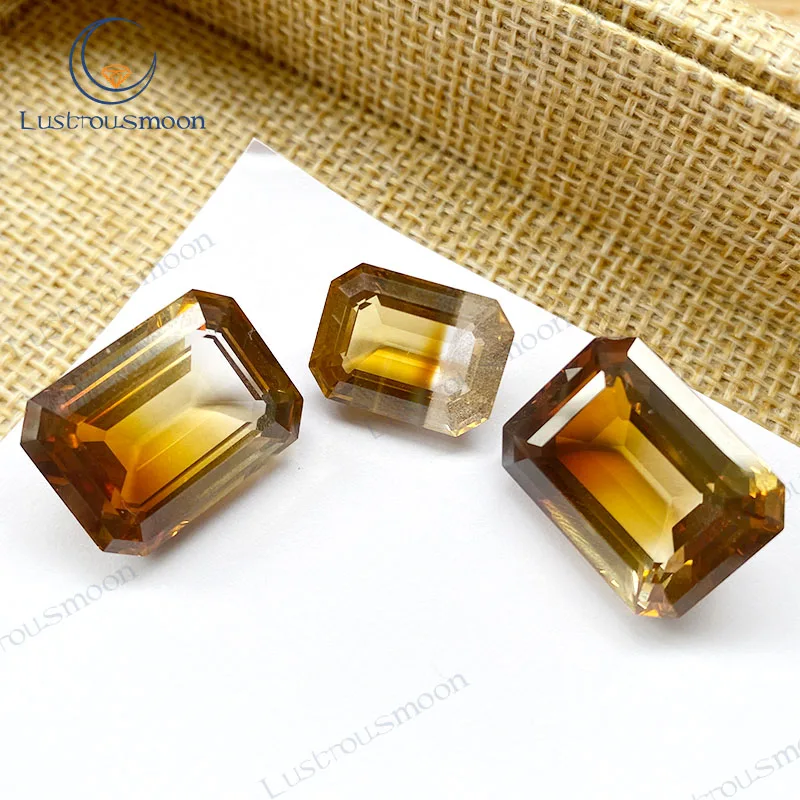 

Lab Grown Sapphire Emerald Cut Coffee Color Maillard Style Loose Stone Labs Gems AGL Fine Beads for Jewelry Customized Making