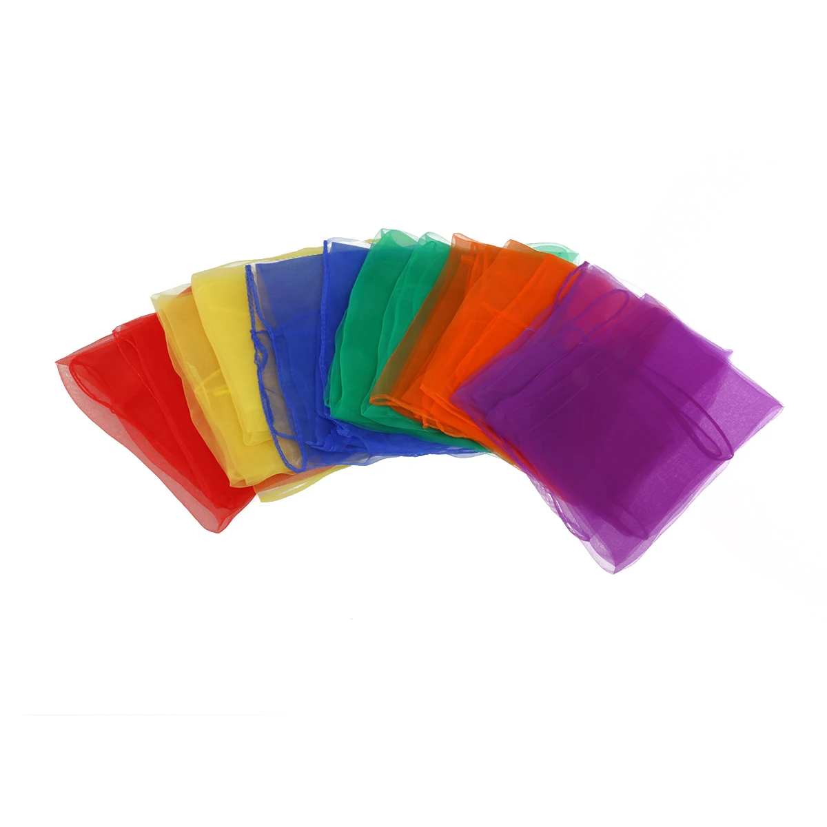 

12pcs Candy Color Square Silk Scarves Hemmed Dance Performance Party Decor 60X60Cm Soft Skin-Friendly Fabric Assorted Colors
