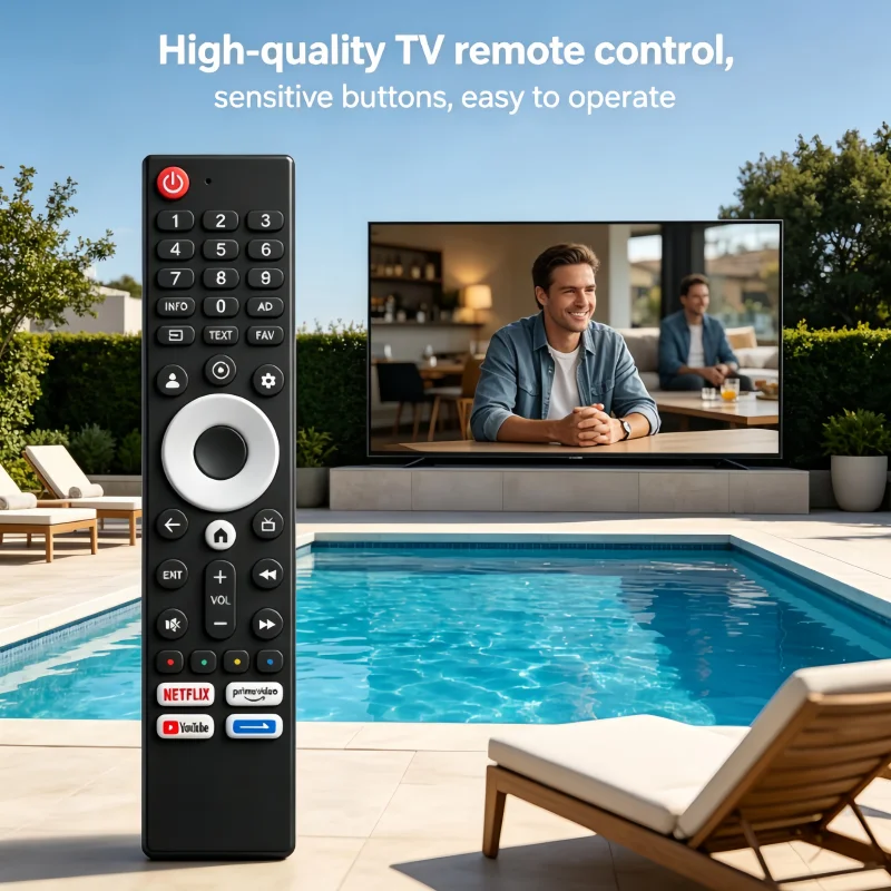 

Compatible with Skyworth TV remote control model HS-8C08J-00, plug-and-play, no configuration needed.