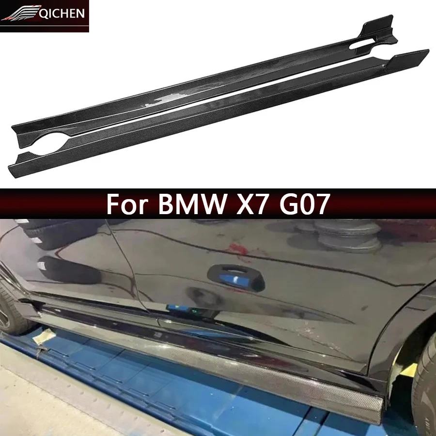 

For BMW X7 G07 Carbon Fiber Side Skirts Side bumper Splitters Side skirt Cupwings Apron Side panel Car Accessories body kit