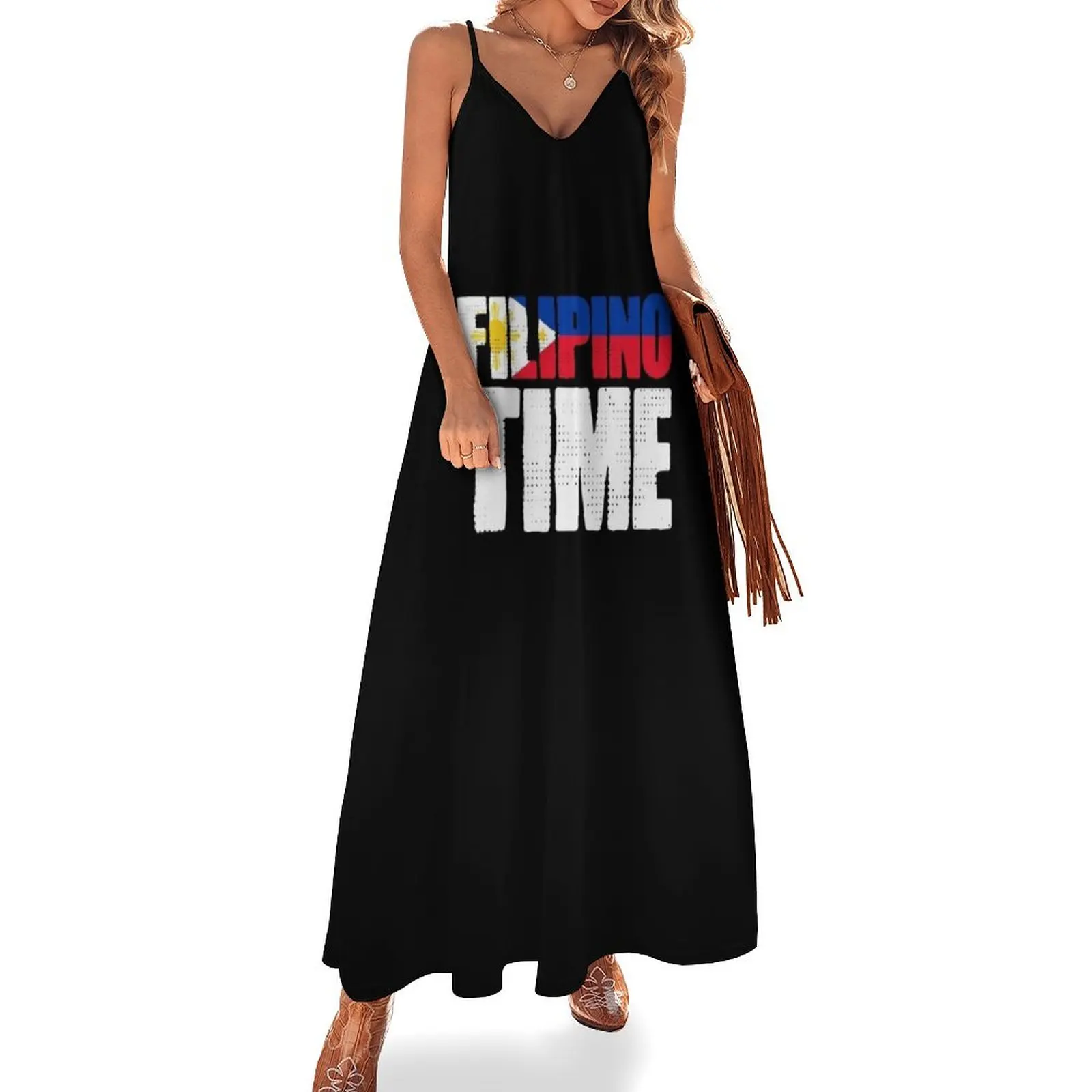 

Filipino Time Funny Philippine Culture For A Timed Pinoy Sleeveless Dress summer dresses womens 2025 dress party night