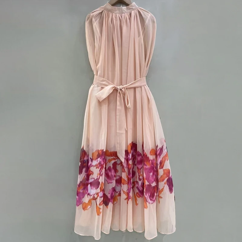 Sheer Chiffon Shawl Collar Maxi Dress Floral Print Loose Fit Flowy Silhouette Elegant Evening Party Wear Trendy