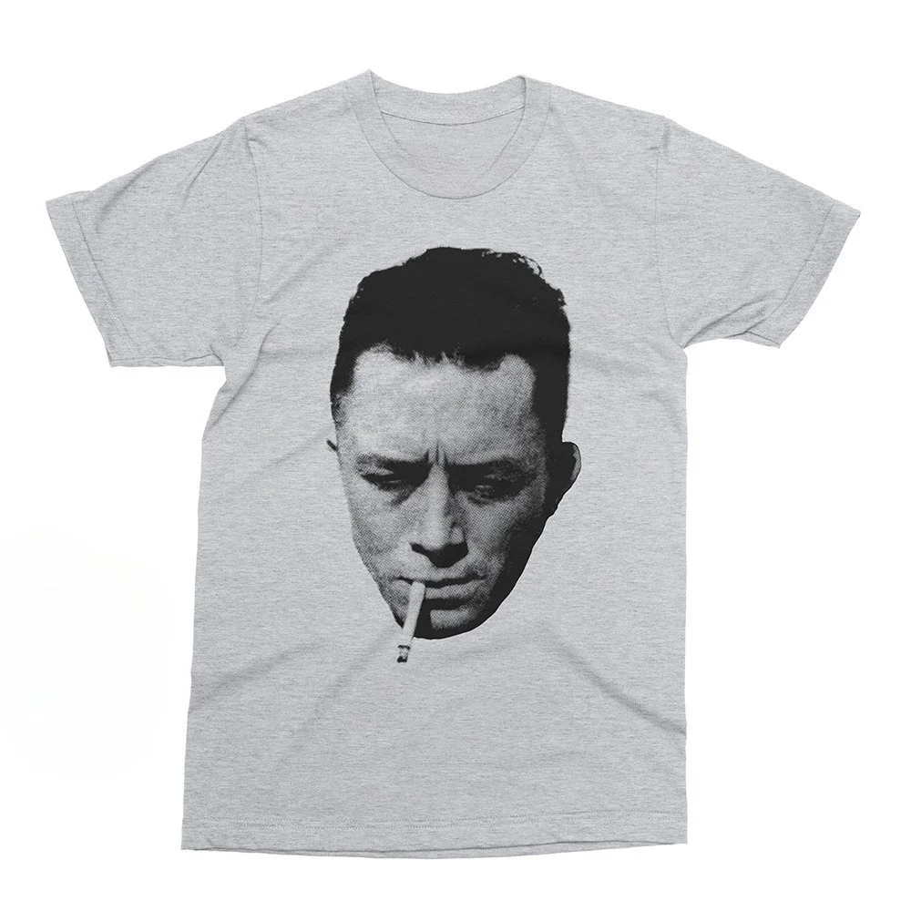 Vintage Albert Camus Portrait Retro Trend Character Women T Shirt Men Tee Casual Oversize Loose O-Neck Cotton Summer Streetwear