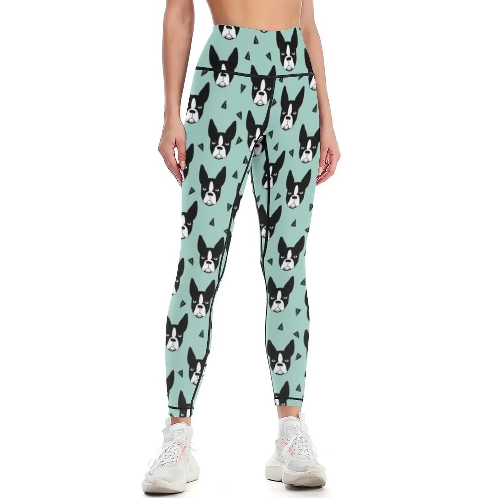

Boston Terrier - Mint Leggings Women's high waist high waist sport set Women sports Womens Leggings