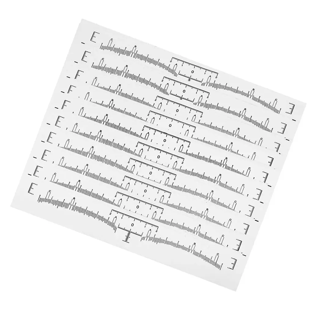 10Pcs Disposable Eyebrow Rulers Stickers Permanent Makeup Measure Tools