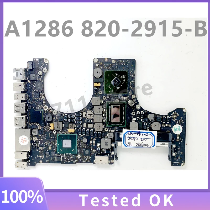 

820-2915-B 2.0 2.2 2.3 2.4 2.5Ghz For APPLE Macbook A1286 MacBook Pro 15" Logic Board Laptop Motherboard HM65 100%Full Tested OK