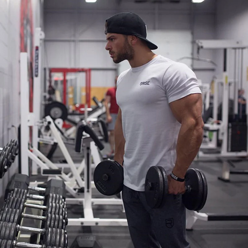 

2025Men's Clothing Summer Casual T-shirt Gym Fitness Shirt Sports Running Tee Basketball Short Sleeve T-shirt Workout Sweatshirt