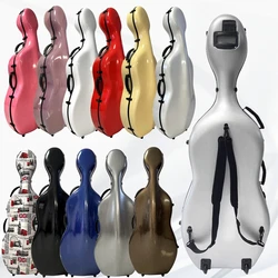 1/2 1/4 Cello case Carbon Fiber Hard Case cello Box Light 3kg Storage Protect backpack with Shoulder girdle