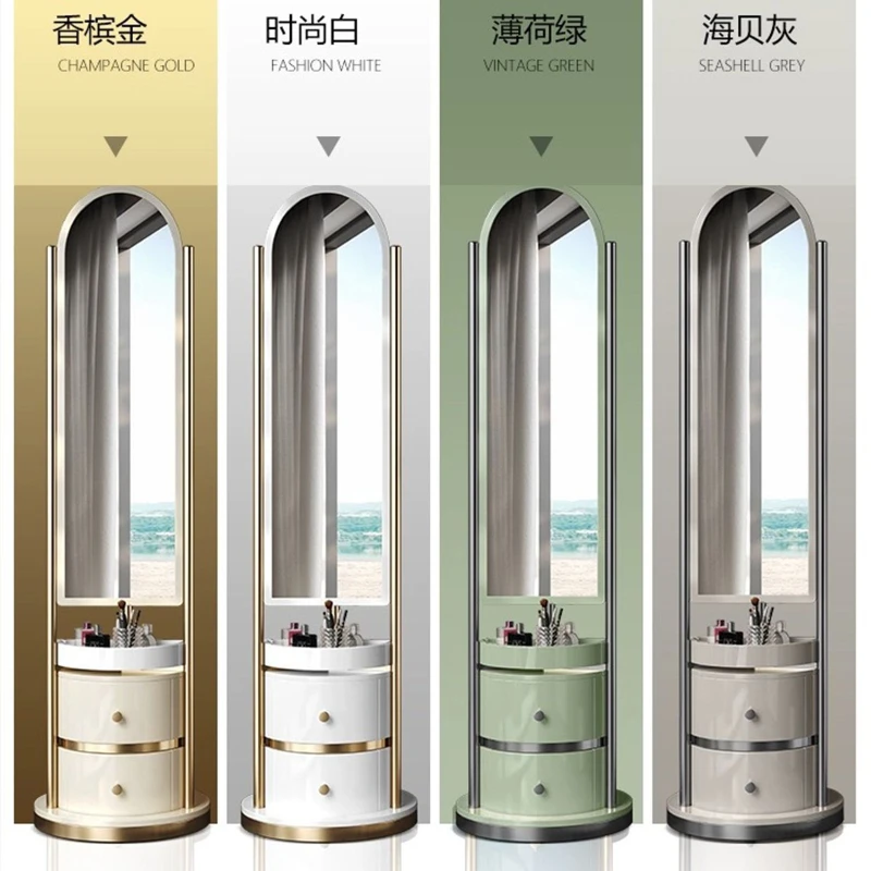 Light luxury rotating full-length mirror household floor mirror hanging hanger modern simple bedroom