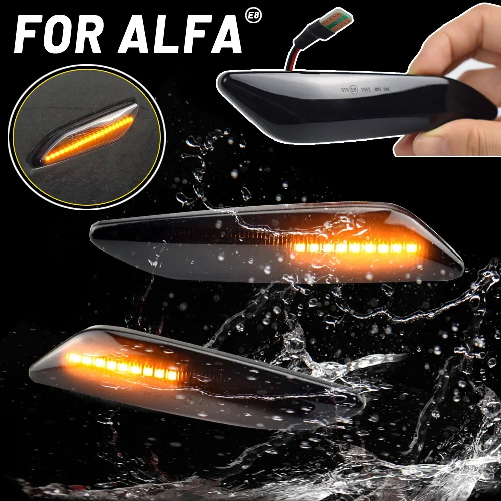 2Pcs For Alfa Romeo Mito 147 156 Fiat Egea Tipo 356 Lancia Ypsilon Delta LED Side Marker Light Arrow Turn Signal Lamp Repeater