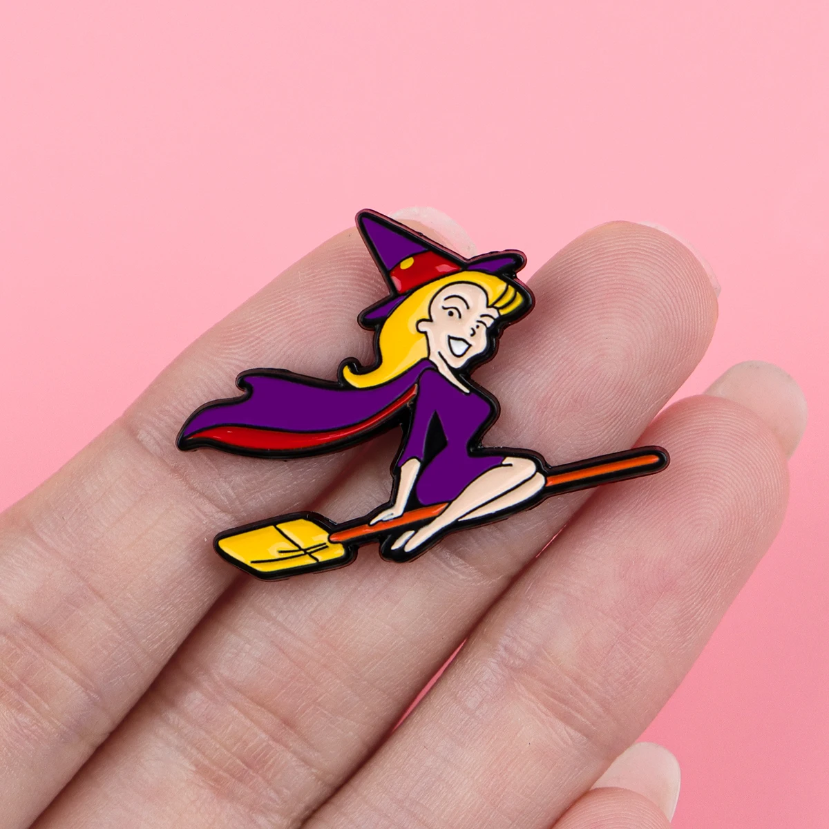 Cartoon Brooches For Women Funny Witch Enamel Pin Humorous Quotes Badge Clothing Backpack Jewelry Accessories Friends Gift