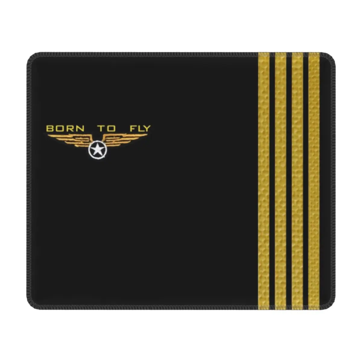 Born To Fly Flight Pilot Gamer Mouse Pad Anti-Slip Rubber Mousepad Aviation Aviator Captain Stripes Office Computer Desk Mat