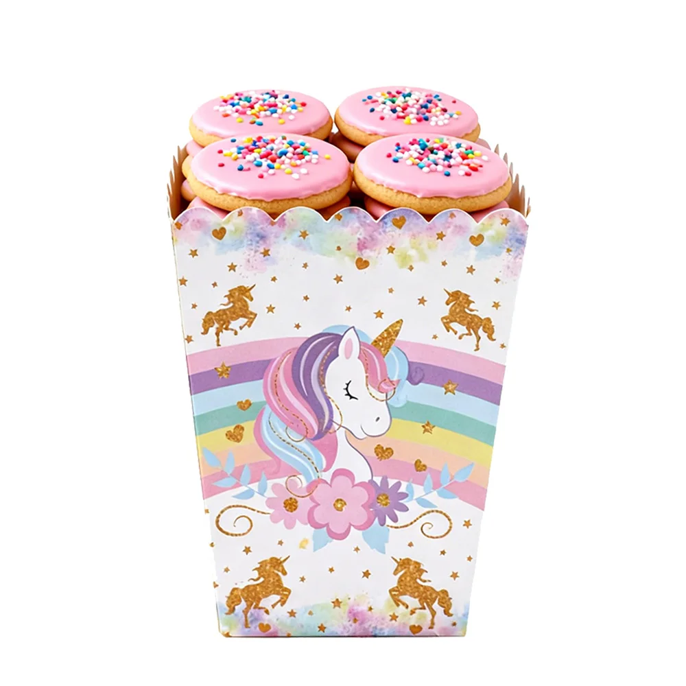 10 Stück Einhorn-Popcornboxen, Einhorn-Keksdosen, Süßigkeitenboxen, Baby-Shower- und Kindergeburtstags-Partyartikel, Einhorn-Geburtstagsdeko – Detail 5
